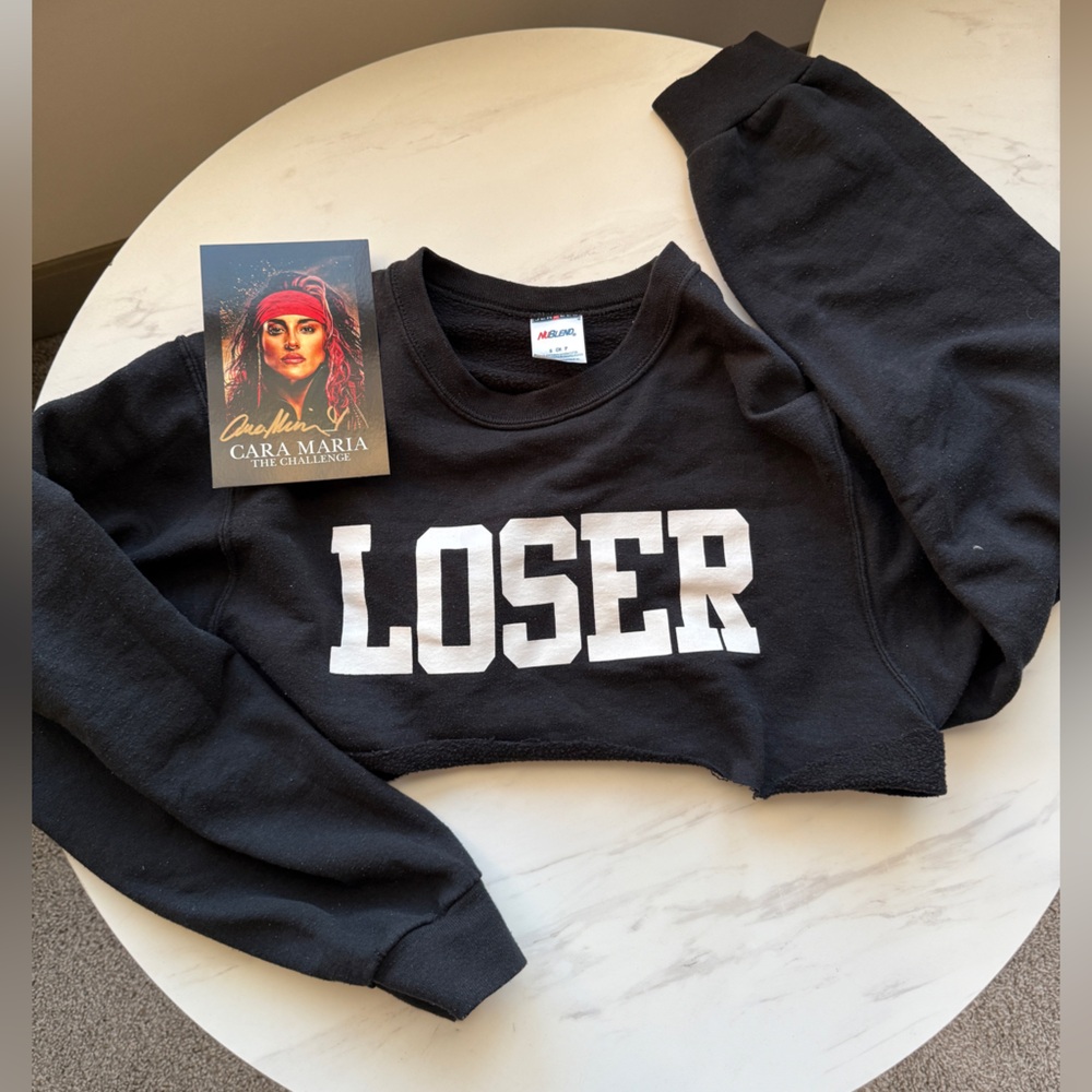 LOSER varsity crop sweatshirt top